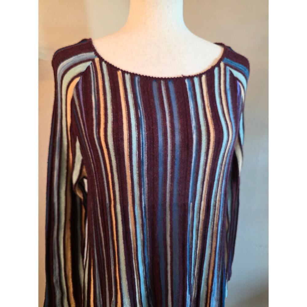 Anthropologie Moth Nora Striped Wool Blend Swing Dress SZ Medium - Picture 6 of 10
